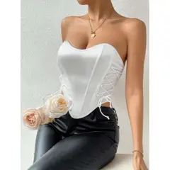 LIKE SHOP - Top Strapless Mujer Corsét Sujetador Satin Moda 9005