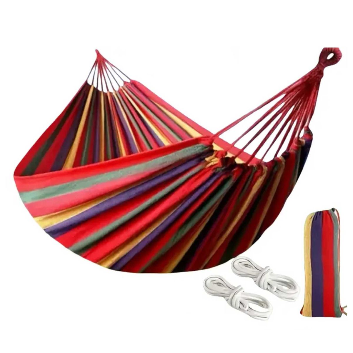 GENERICO - Hamaca Grande Multicolor 2x150m Portátil y Resistente