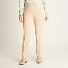 LORENZO DI PONTTI - Pantalón Formal Beige Corte Recto