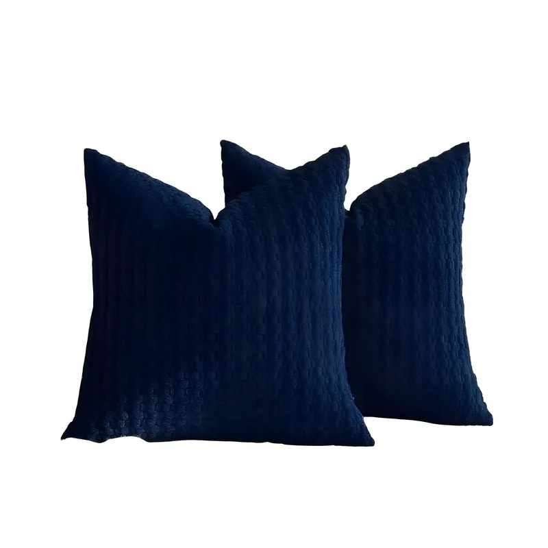 GENERICO - SET DE 2 FUNDAS DE COJINES DISEÑO DE MAIZ 45CM X 45 CM AZUL