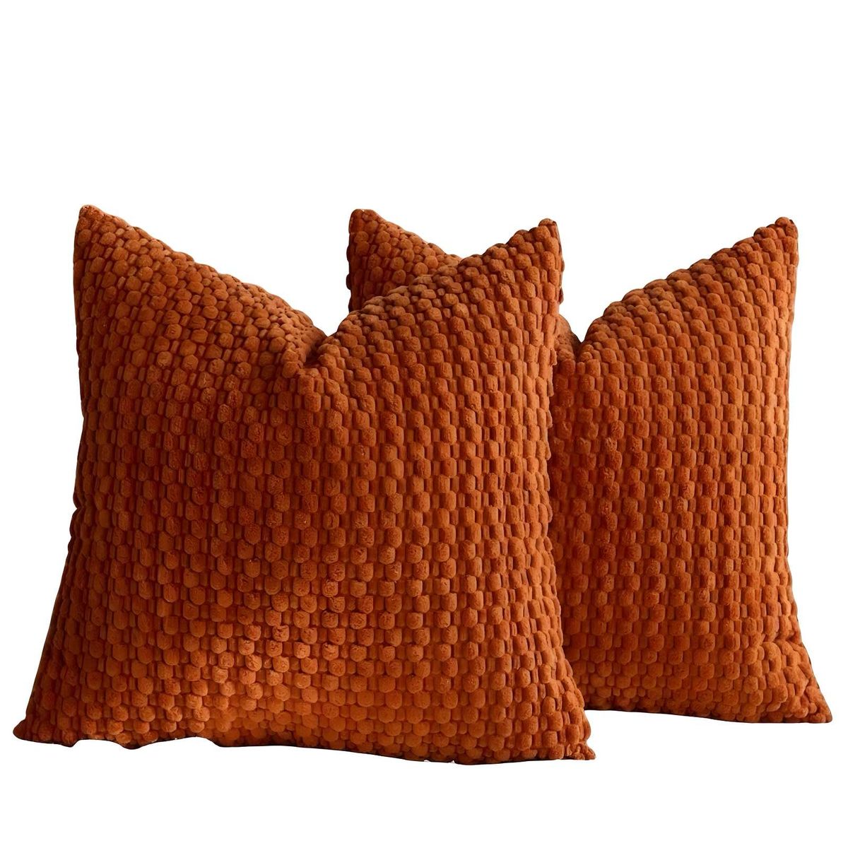 GENERICO - SET DE 2 FUNDAS DE COJINES DISEÑO DE MAIZ 45CM X 45 CM ANARANJADO