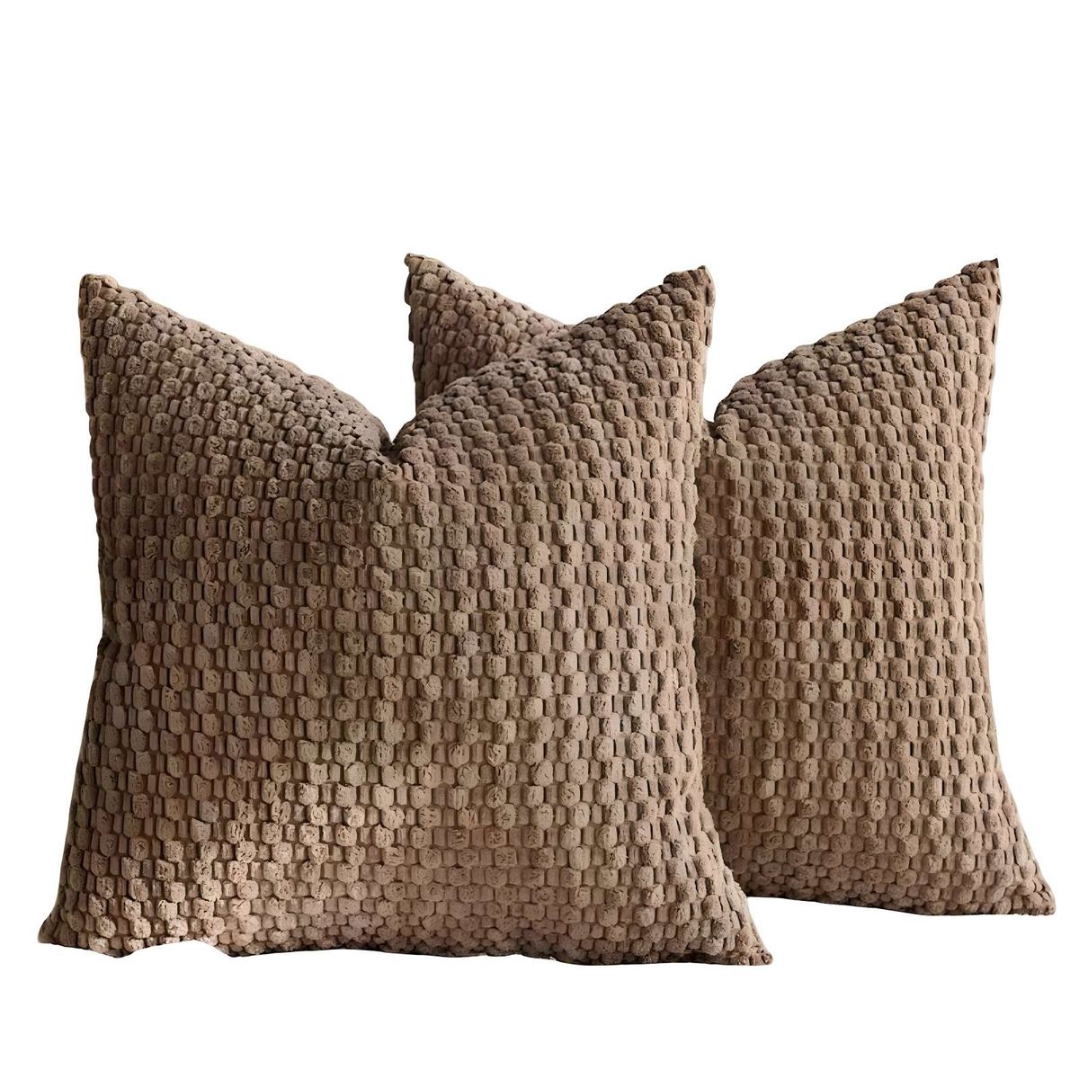 GENERICO - SET DE 2 FUNDAS DE COJINES DISEÑO DE MAIZ 45CM X 45 CM MARRON