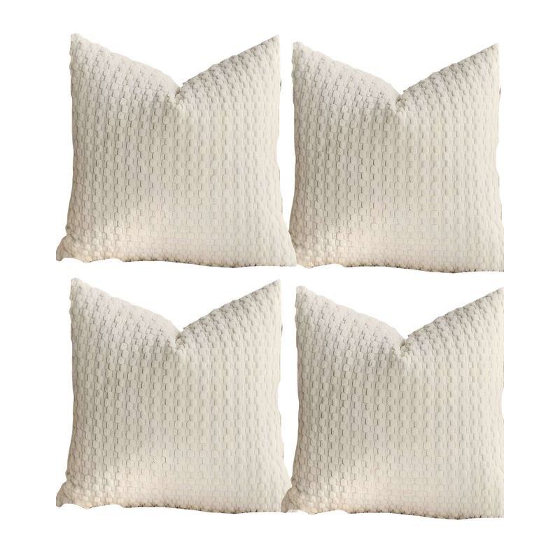 GENERICO - SET DE 4 FUNDAS DE COJINES DISEÑO DE MAIZ 45CM X 45 CM BLANCO