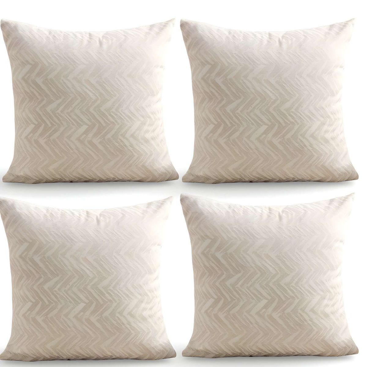 GENERICO - SET DE 4 FUNDAS DE COJINES DISEÑO MAILLARD 45CM X 45 CM BEIGE