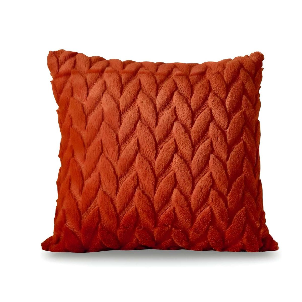 GENERICO - SET DE 4 FUNDAS DE COJINES DISEÑO ESPIGA 45CM X 45 CM ANARANJADO