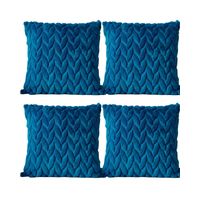 SET DE 4 FUNDAS DE COJINES DISEÑO ESPIGA 45CM X 45 CM TURQUESA