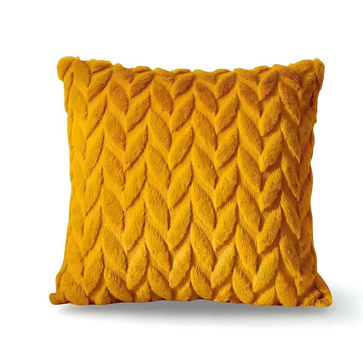 GENERICO - SET DE 4 FUNDAS DE COJINES DISEÑO ESPIGA 45CM X 45 CM AMARILLO