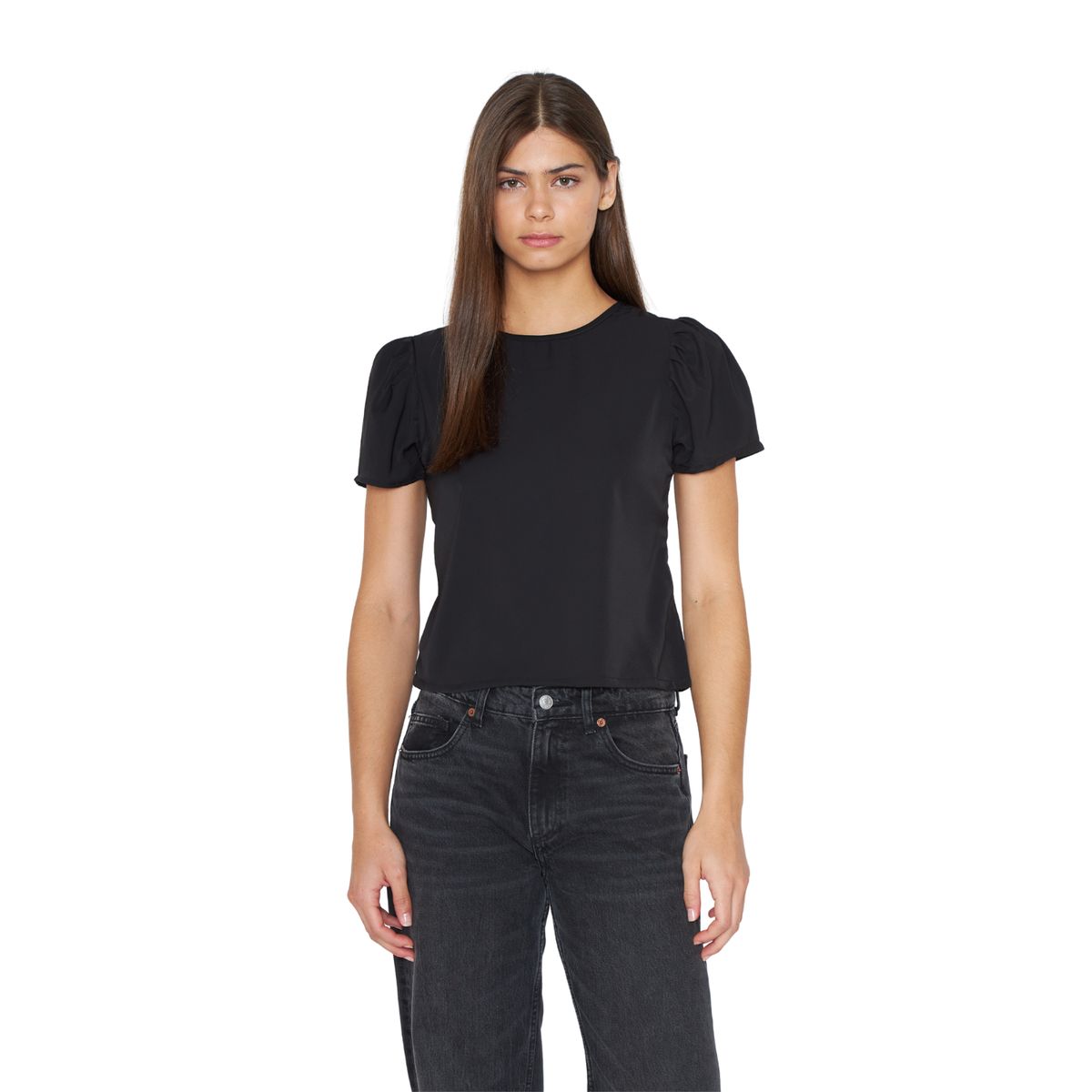 JACINTA TIENDA - Blusa Olivia III satín negra Jacinta Tienda