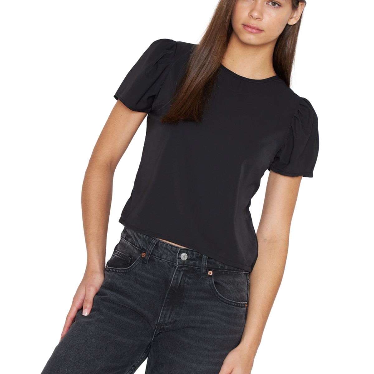 JACINTA TIENDA - Blusa Olivia III satín negra Jacinta Tienda