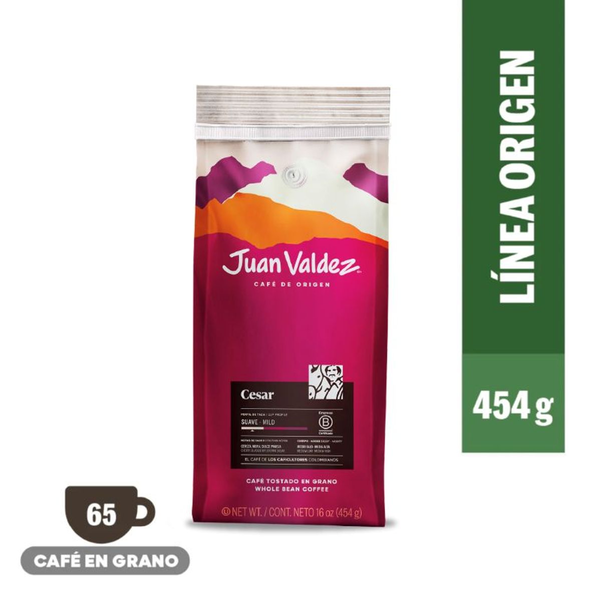 JUAN VALDEZ - Café en Grano Cesar 454g