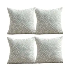 GENERICO - SET DE 4 FUNDAS DE COJINES DISEÑO MAILLARD VERDE MENTA