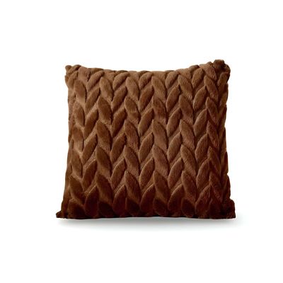 Imagen 2 del producto SET DE 4 FUNDAS DE COJINES DISEÑO ESPIGA MARRON