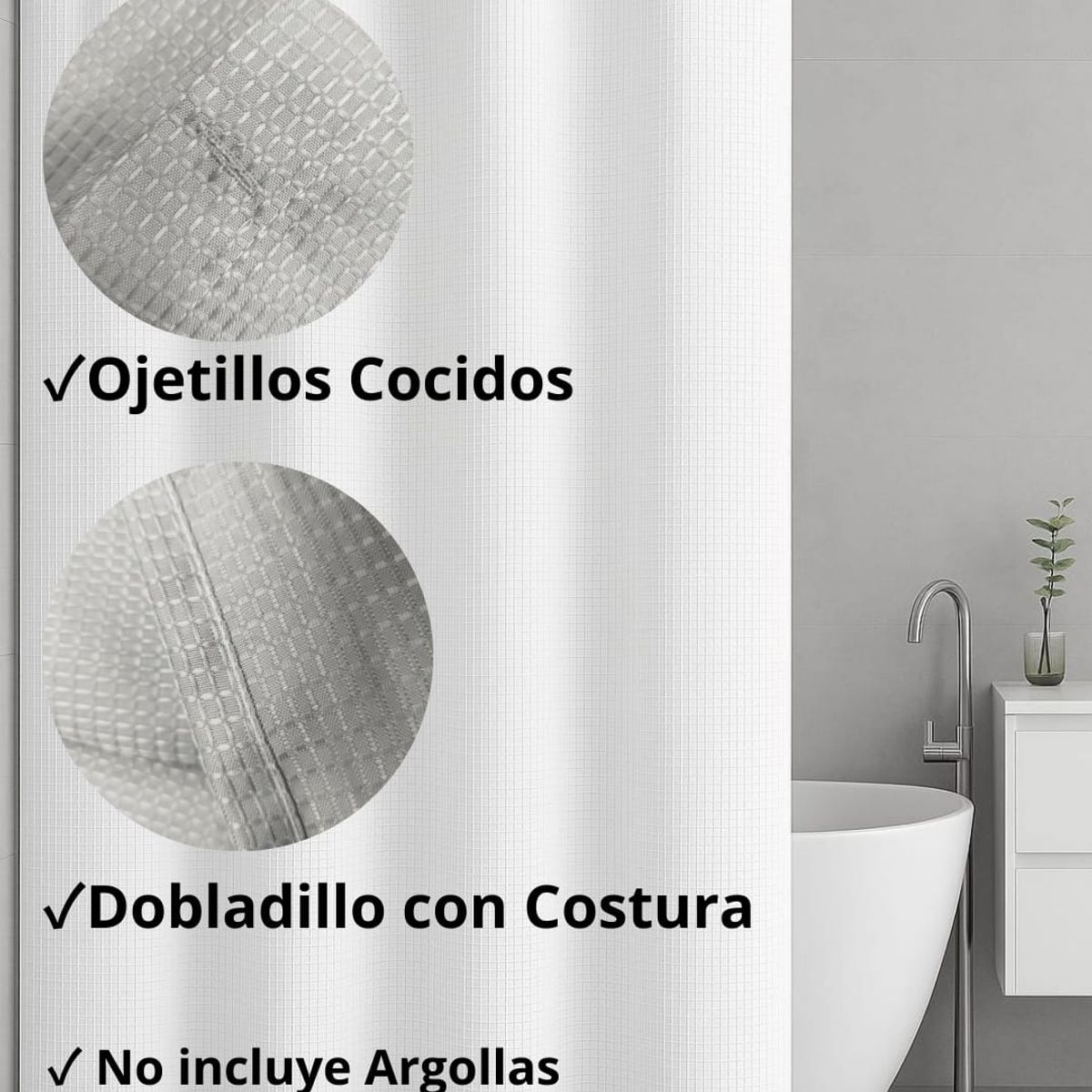 GENERICO - Cortina De Baño Moderna 180x180cm Impermeable