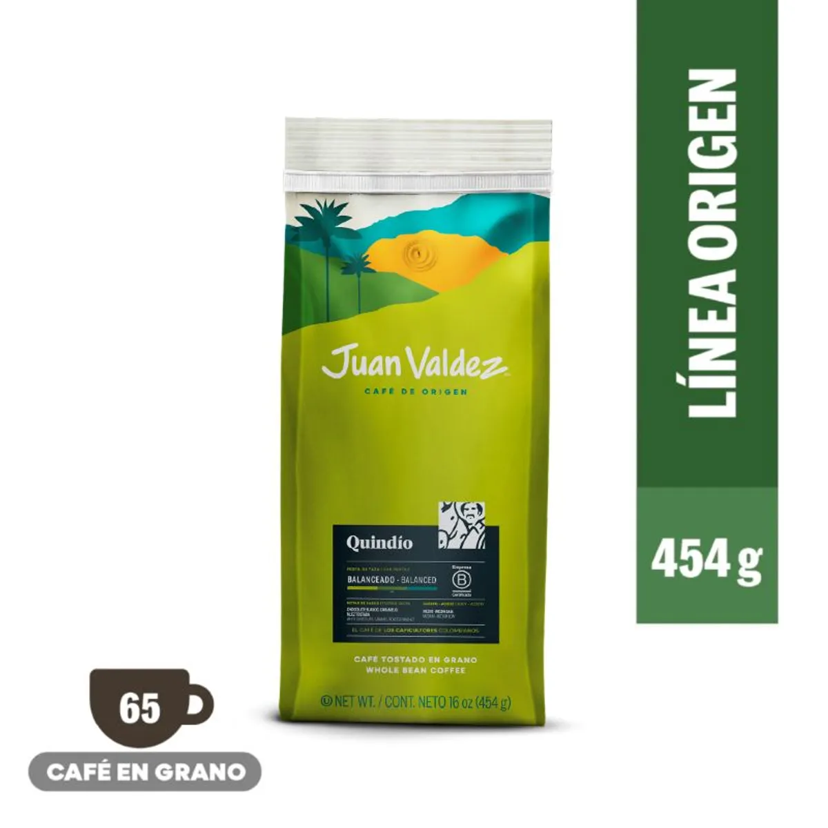 JUAN VALDEZ - Café en grano Quindío 454 g
