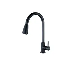 GENERICO - Llave De Lavaplatos Grifo Extraíble Extensible Flexible Negr