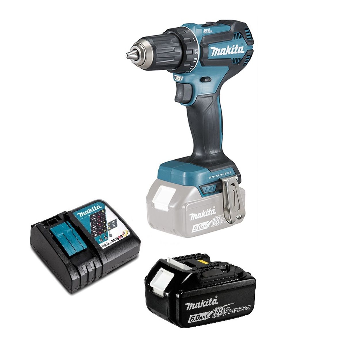 MAKITA - Taladro Atornillador 18v Brushless 50 Nm Makita DDF485 (6 Ah)