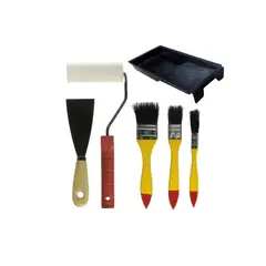 GENERICO - Kit Para Pintar Bandeja Brochas Rodillo Espátula 6 Piezas