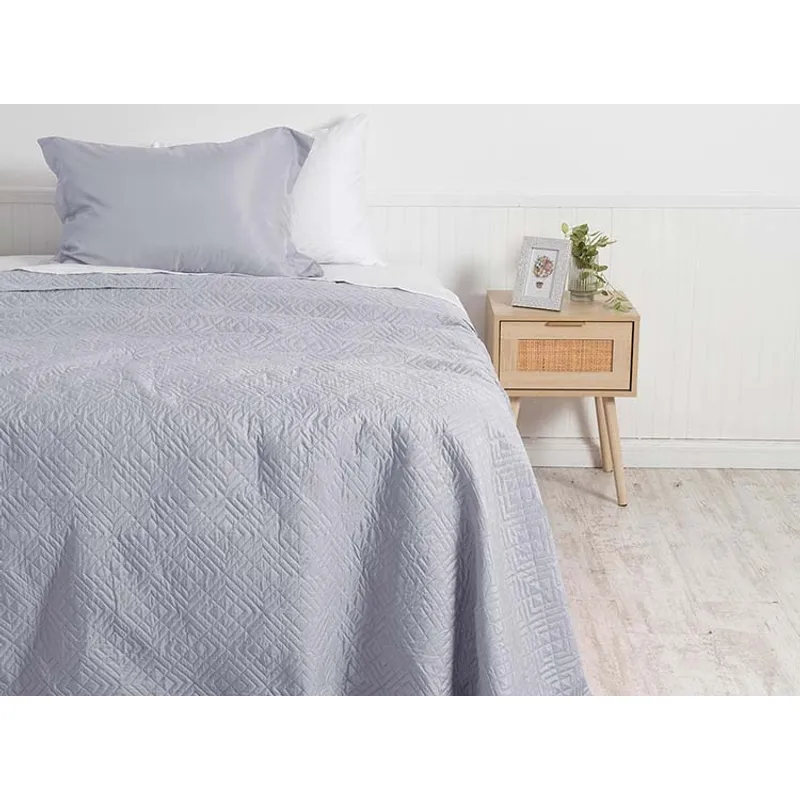 MASHINI - Cubrecama Quilt Cordoba 1.5 Plaza Gris