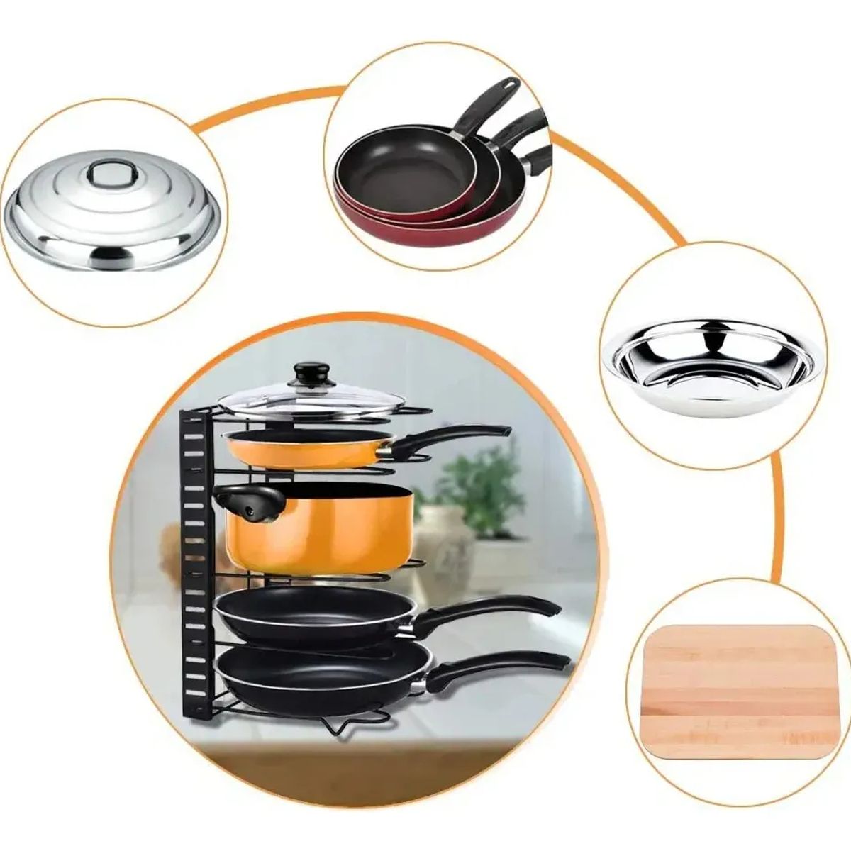 GENERICO - Organizador De Ollas Y Sartenes De Cocina De 5 Niveles