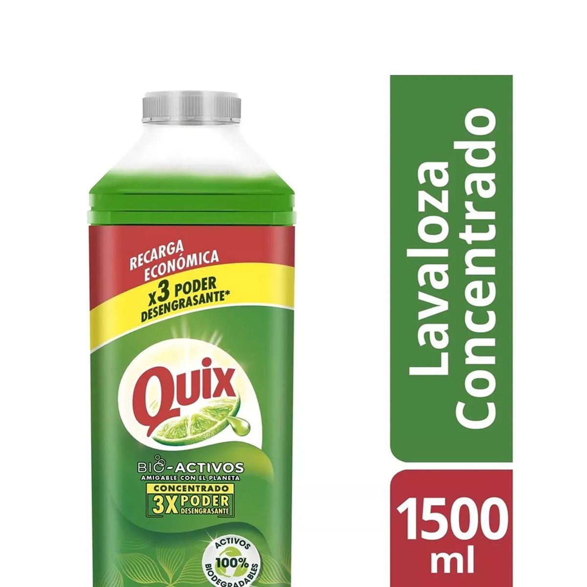 QUIX - X2 Lavaloza Quix Concentrado Bio Activos Recarga 15l Limon