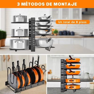 Imagen 2 del producto Organizador De Ollas Y Sartenes De Cocina De 8 Niveles