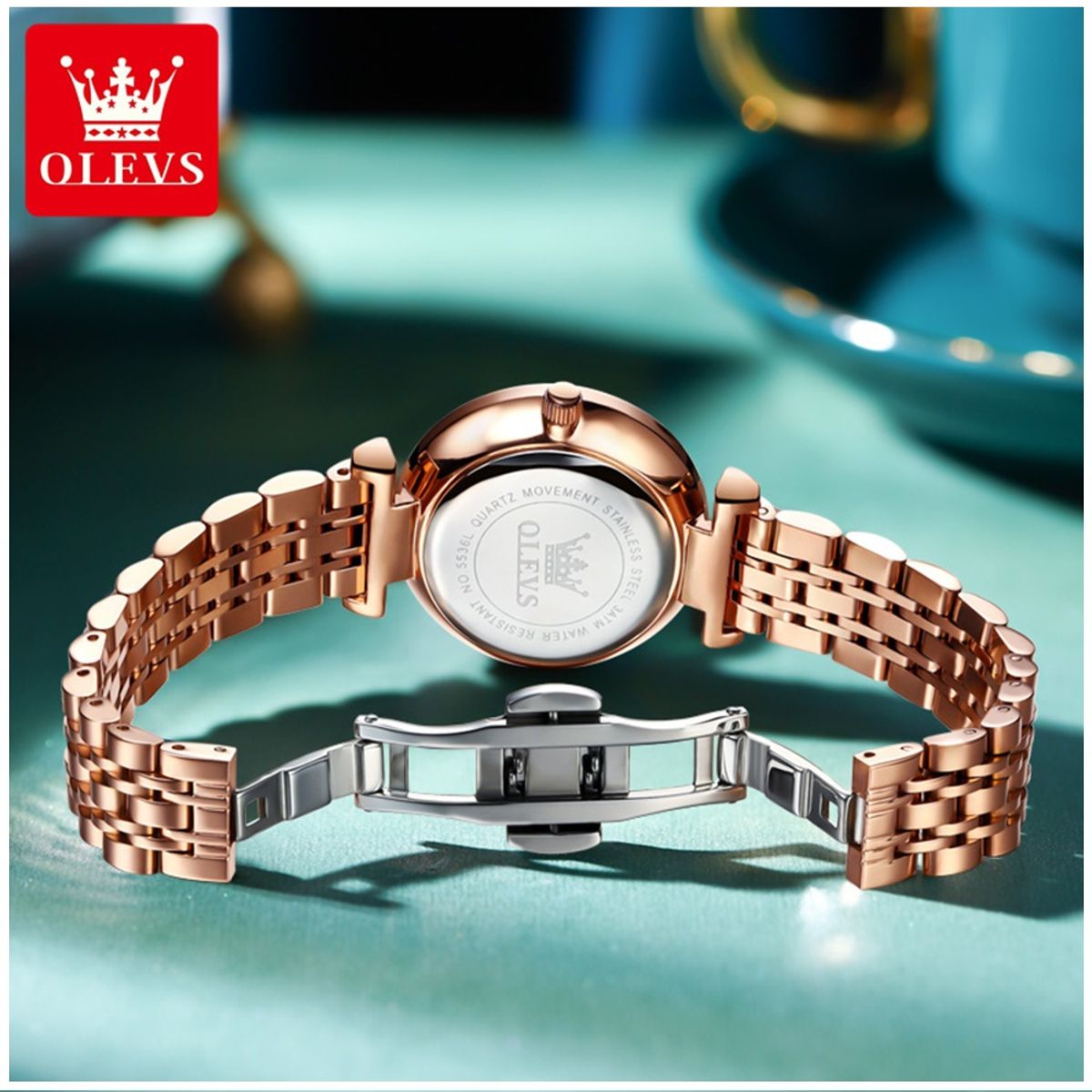 STARTECHOFFICE - Reloj de Cuarzo para Mujer Esfera Verde Esmeralda Detalles de Cristal