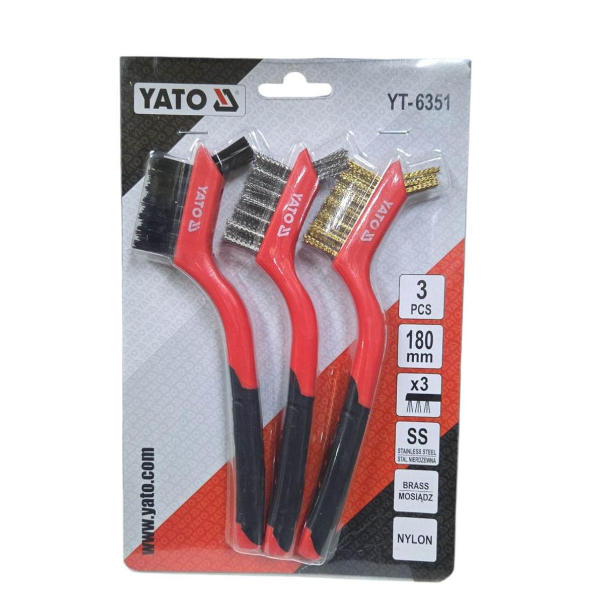 YATO - Juego Cepillos De Alambre Automotriz Yato