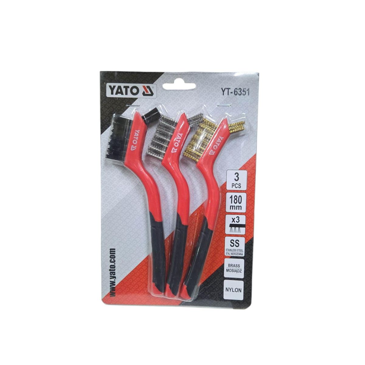 YATO - Juego Cepillos De Alambre Automotriz Yato