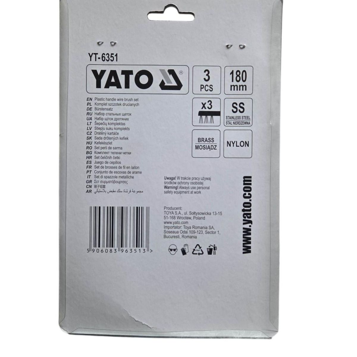 YATO - Juego Cepillos De Alambre Automotriz Yato