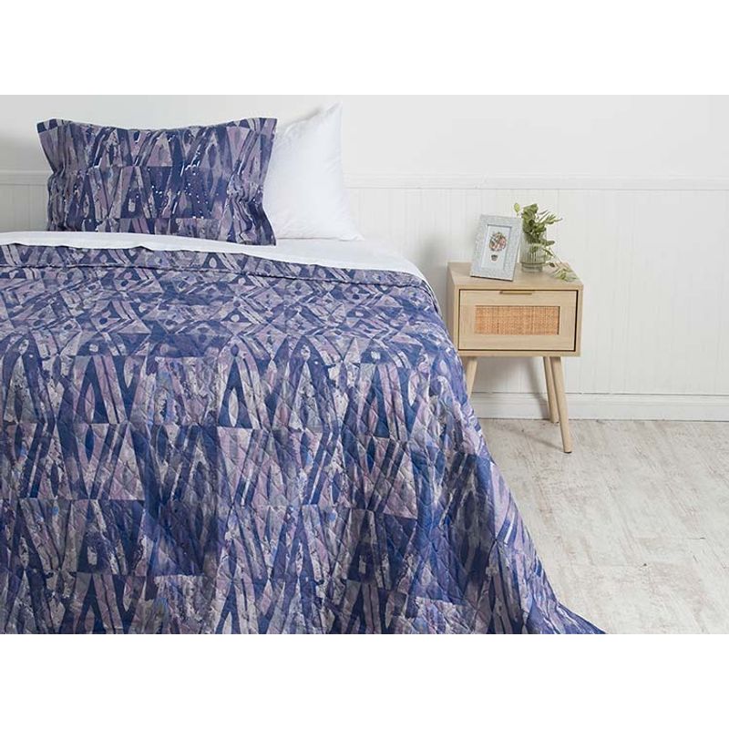 MASHINI - Cubrecama Quilt Cordoba 2 Plaza Morado