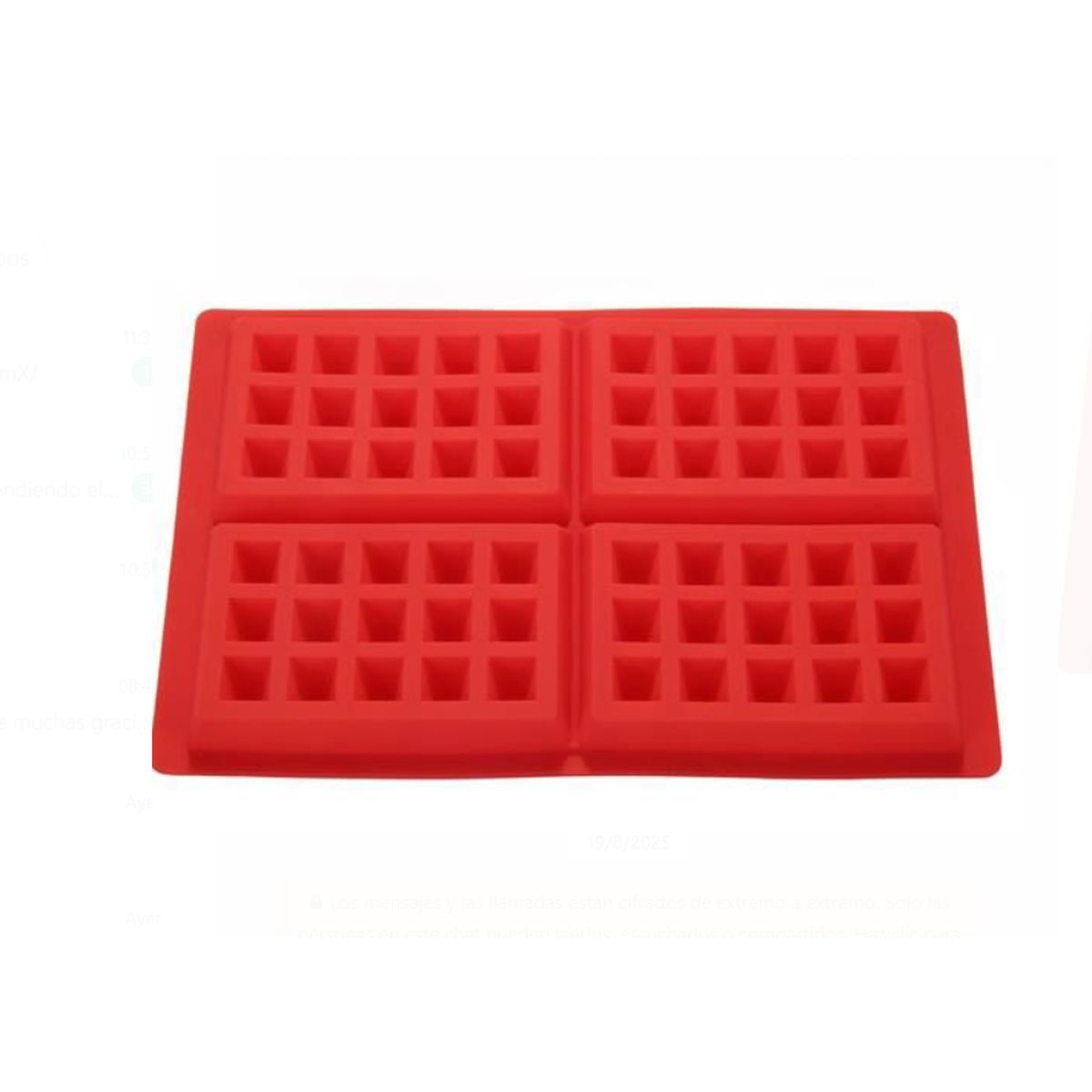 GENERICO - Molde De Silicona Para Waffles Rojo