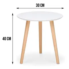 GENERICO - Mesa Centro Minimalista 40 Cm Madera Redonda Decorativa