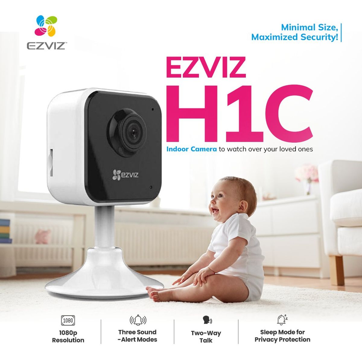 EZVIZ - Camara de Seguridad Wifi EZVIZ H1C 2mp Audio - Blanco