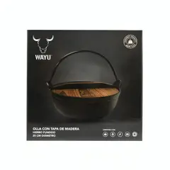 WAYU - OLLA CON TAPA DE MADERA IRON CAST