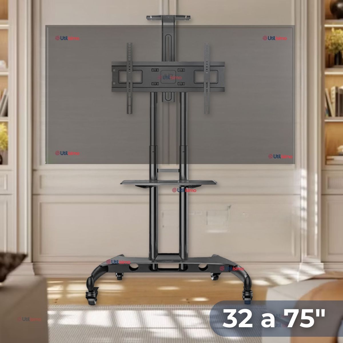 LINE - Soporte TV 32 a 75 Pulgadas 45Kg Soporte TV Portátil Con Ruedas