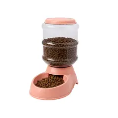 GENERICO - Comedero Automático Mascotas 3.5 L Perros y Gatos - Rosa