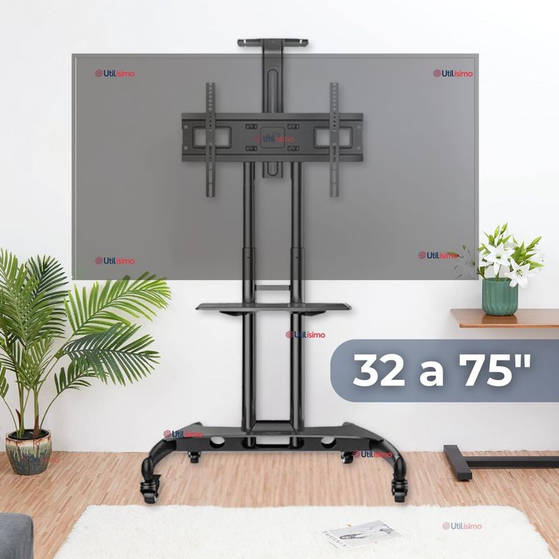 LINE - Soporte TV 32 a 75 Pulgadas 45Kg Soporte TV Portátil Con Ruedas