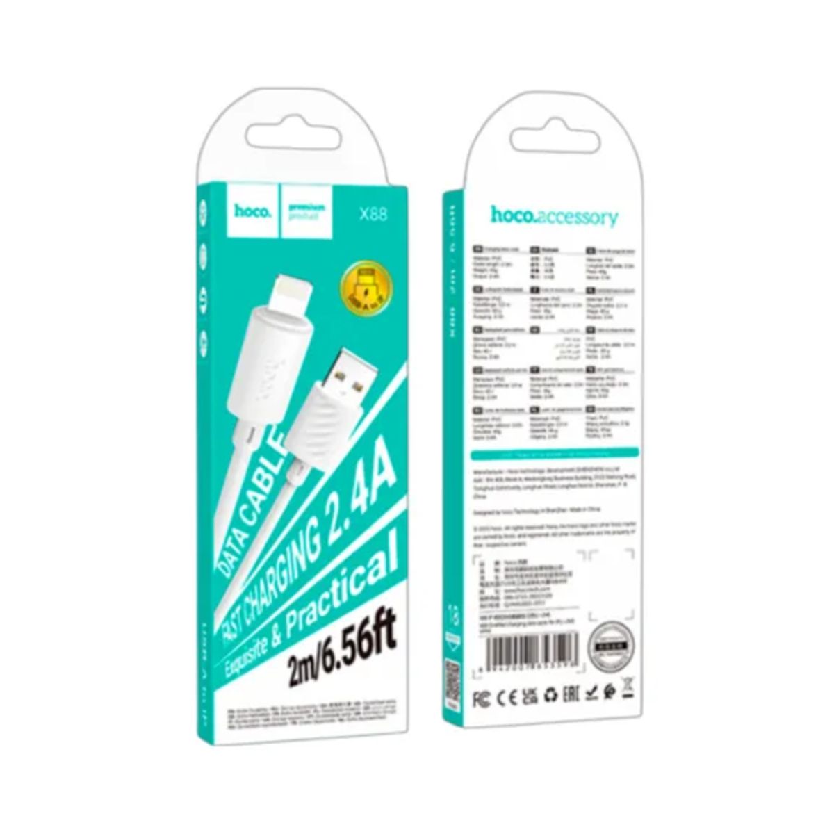 HOCO - Cable Hoco X88 USB-A a Lightning 2m para iPhone y iPad