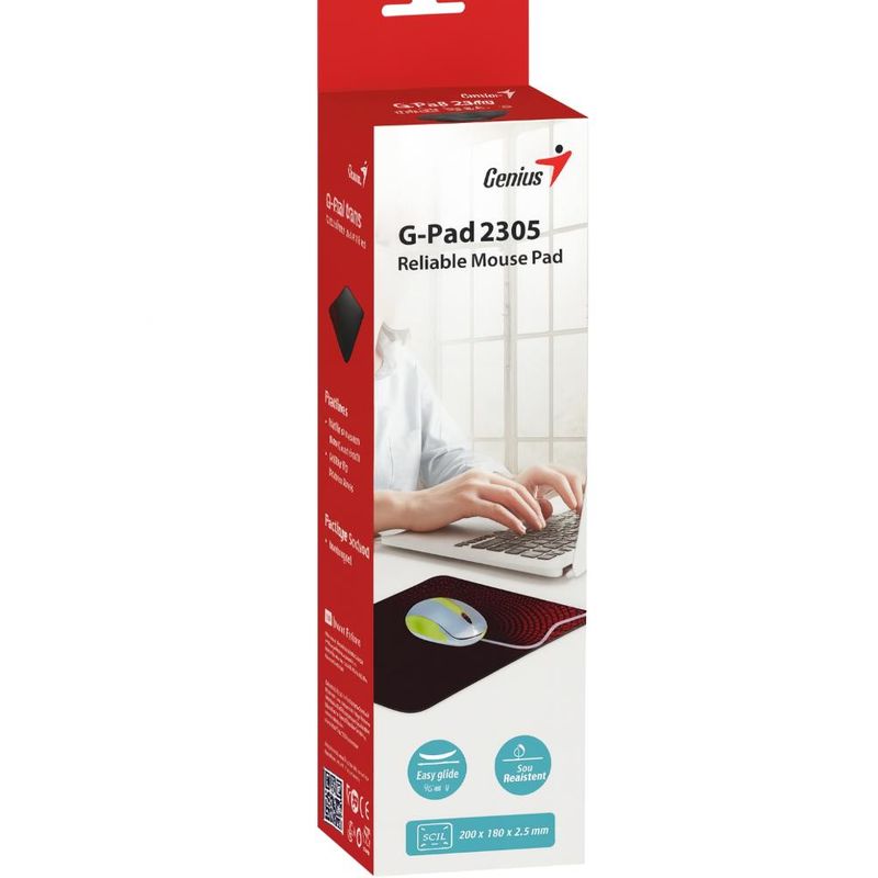 GENIUS - Mouse Pad Genius G-Pad 230S Antideslizante y Resistente a Derrames