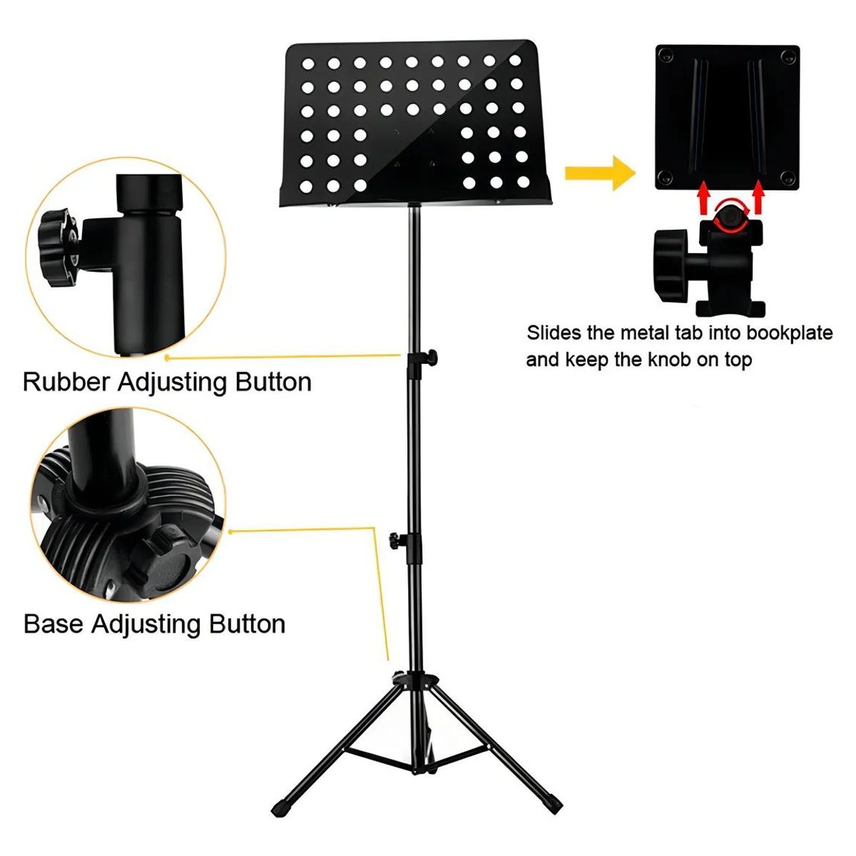 SHOP EHOME BAG - Atril De Partitura Con Tripode Regulable Y Pleglable Negro