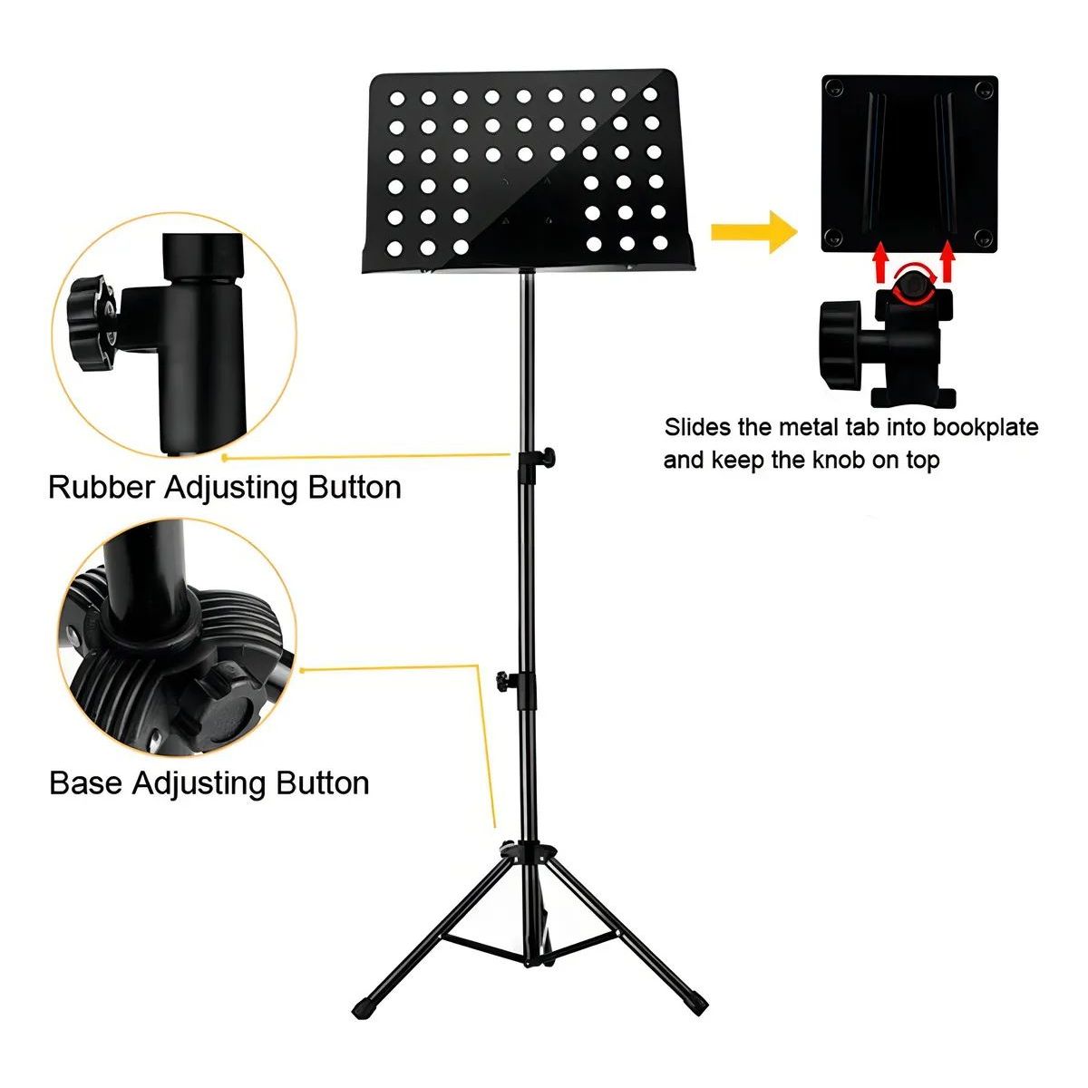 SHOP EHOME BAG - Atril De Partitura Con Tripode Regulable Y Pleglable Negro