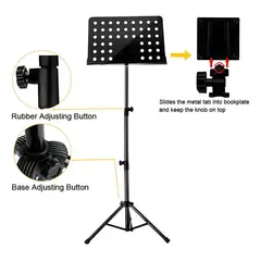 SHOP EHOME BAG - Atril De Partitura Con Tripode Regulable Y Pleglable Negro