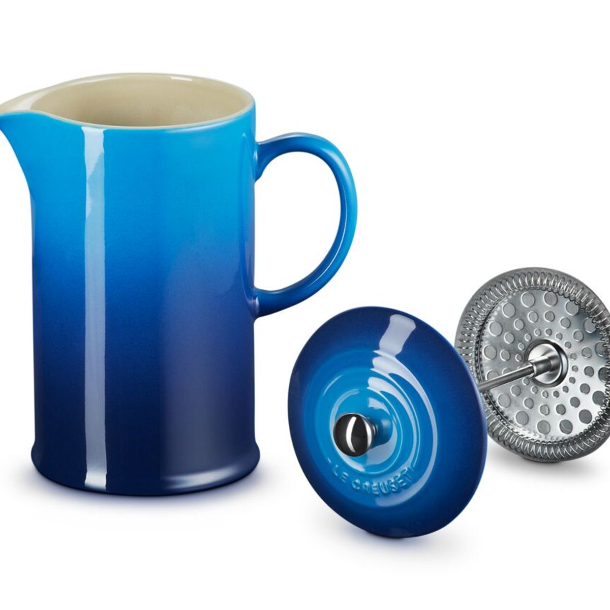 LE CREUSET - Le Creuset Cafetera 1 Ltrs con prensa Azul Azure Cerámica