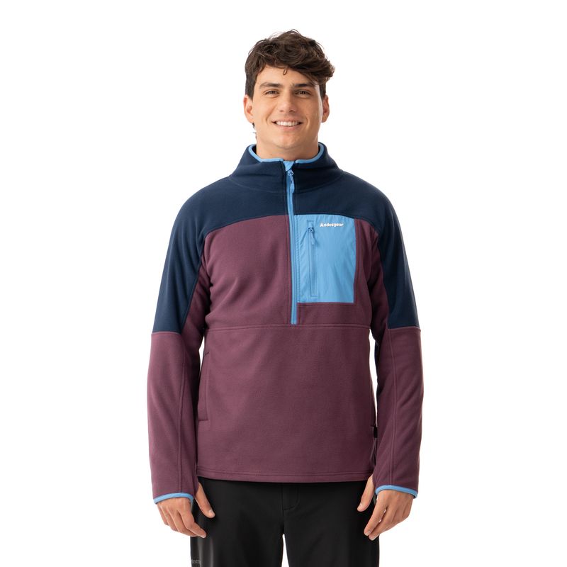 ANDESGEAR - Polar Hombre New Maihue 1/2 Morado Andesgear