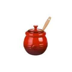 LE CREUSET - Bote Bbq con Espátula Cereza Cerámica