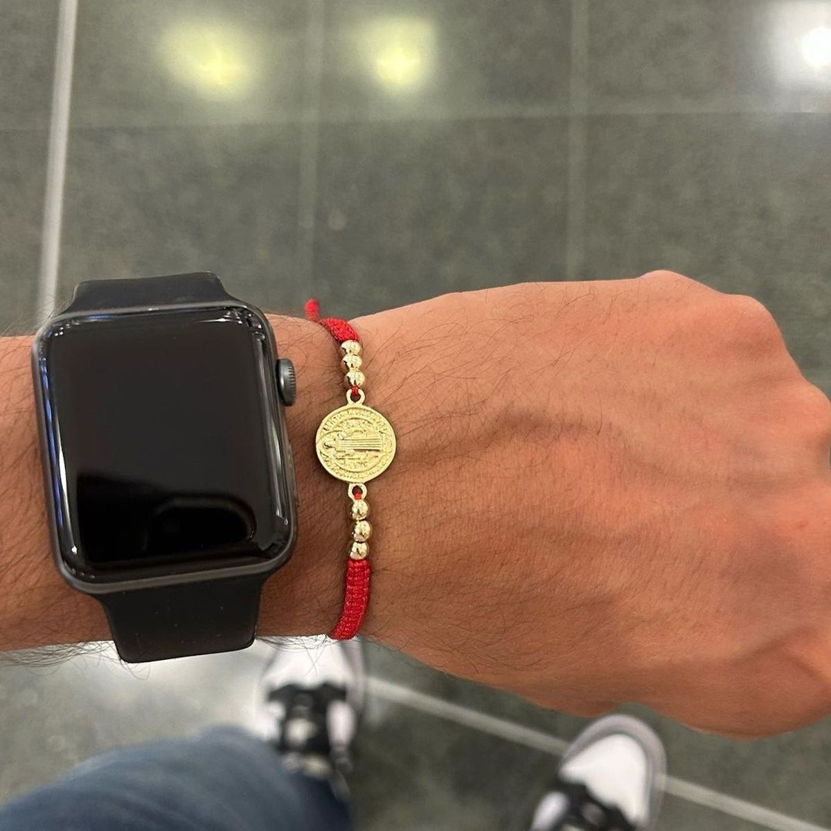 GENERICO - brazalete con herraje san benito oro laminado 18k