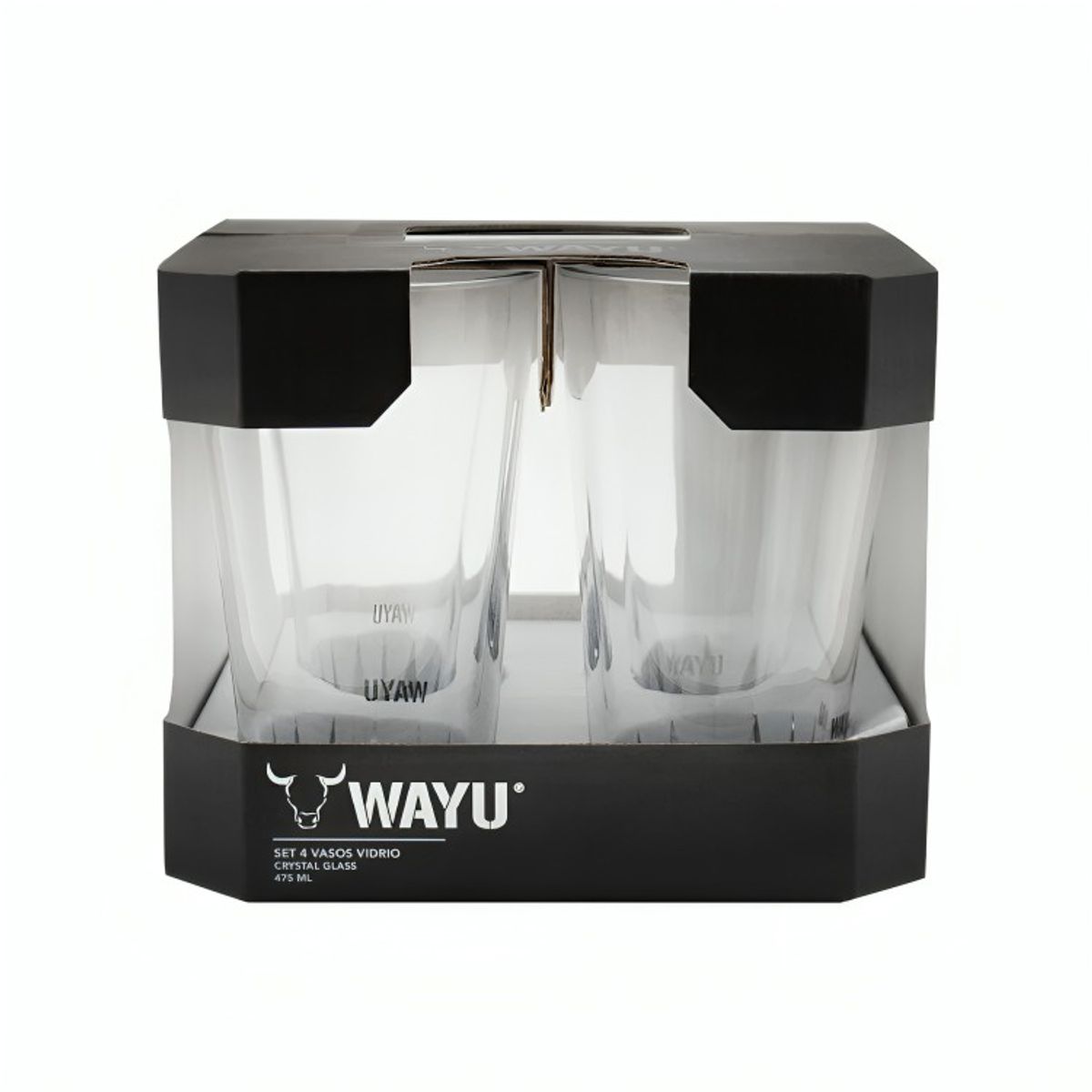WAYU - Set 4 Vasos Vidrio Wayu Color Transparente