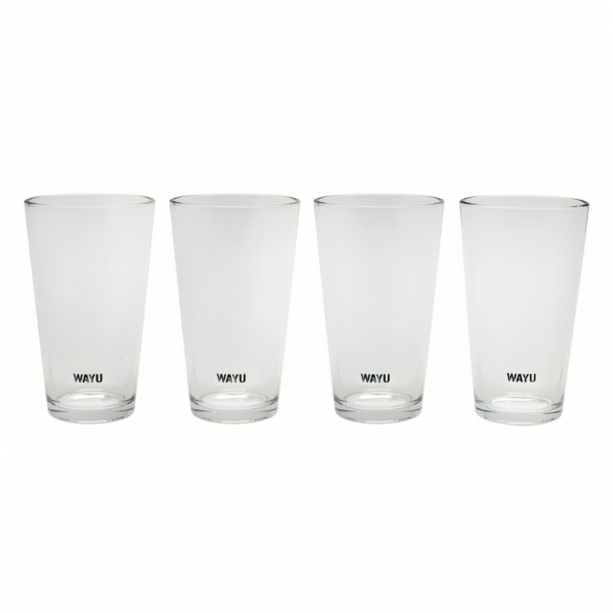 WAYU - Set 4 Vasos Vidrio Wayu Color Transparente