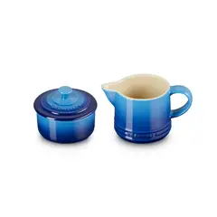 LE CREUSET - Set Lechero + Azucarero Azul Azure Cerámica