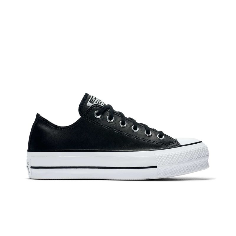 CONVERSE - Zapatilla Converse Chuck Taylor Plataforma Cuero Mujer Negro